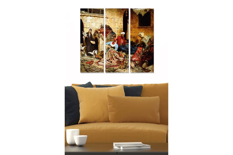 Dekorativ MDF-målning 3-Delar 20x50 cm - Flerfärgad - Inredning - Tavlor & konst - Canvastavlor