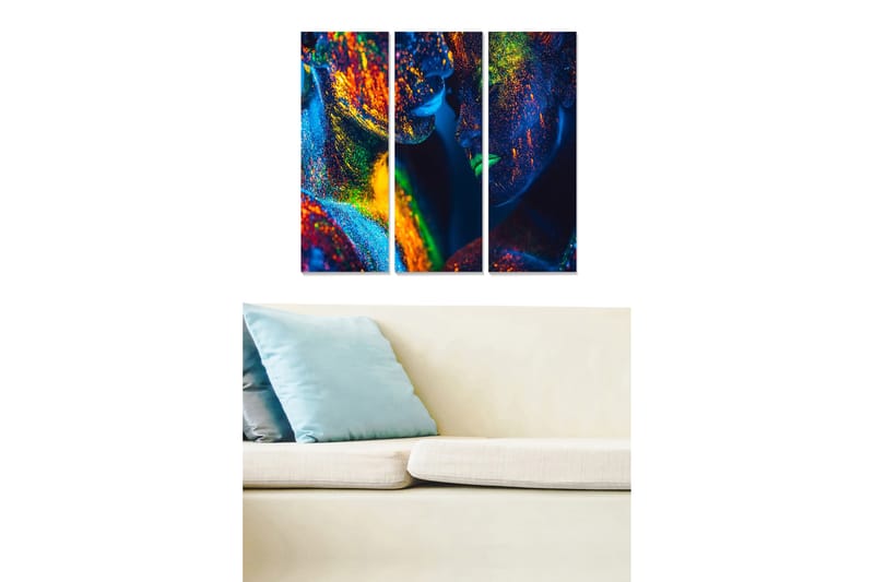 Dekorativ MDF-målning 3-Delar 20x50 cm - Flerfärgad - Inredning - Tavlor & konst - Canvastavlor