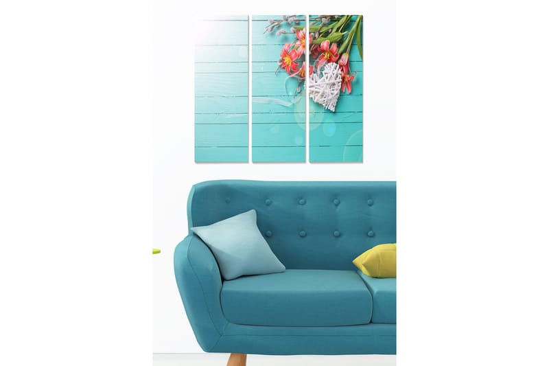Dekorativ MDF-målning 3-Delar 20x50 cm - Flerfärgad - Inredning - Tavlor & konst - Canvastavlor