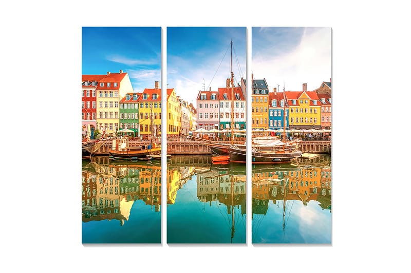 Dekorativ MDF-målning 3-Delar 20x50 cm - Flerfärgad - Inredning - Tavlor & konst - Canvastavlor