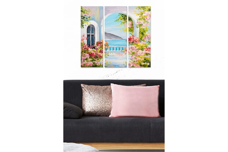 Dekorativ MDF-målning 3-Delar 20x50 cm - Flerfärgad - Inredning - Tavlor & konst - Canvastavlor