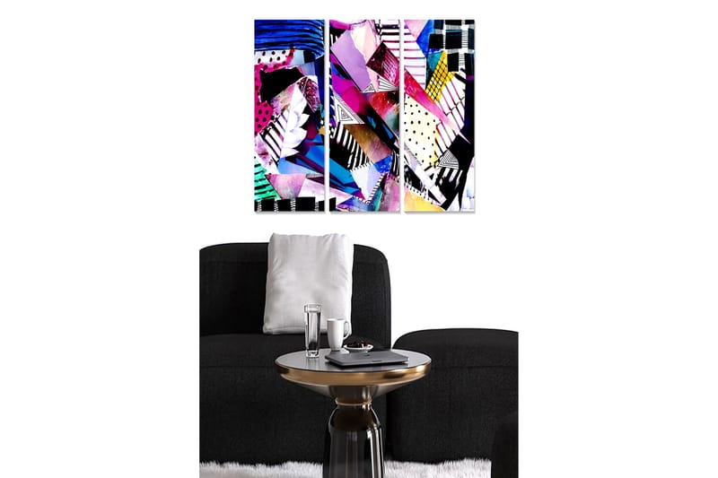 Dekorativ MDF-målning 3-Delar 20x50 cm - Flerfärgad - Inredning - Tavlor & konst - Canvastavlor