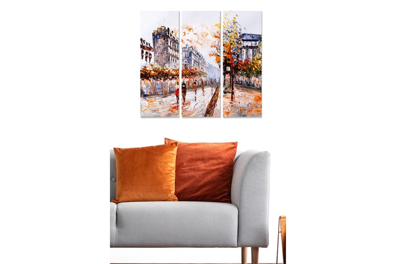Dekorativ MDF-målning 3-Delar 20x50 cm - Flerfärgad - Inredning - Tavlor & konst - Canvastavlor