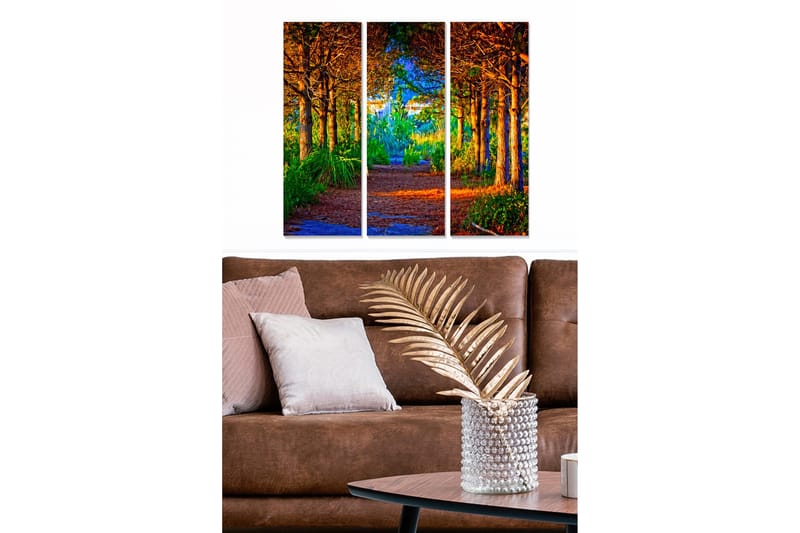 Dekorativ MDF-målning 3-Delar 20x50 cm - Flerfärgad - Inredning - Tavlor & konst - Canvastavlor
