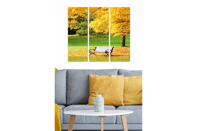 Dekorativ MDF-målning 3-Delar 20x50 cm - Flerfärgad - Inredning - Tavlor & konst - Canvastavlor