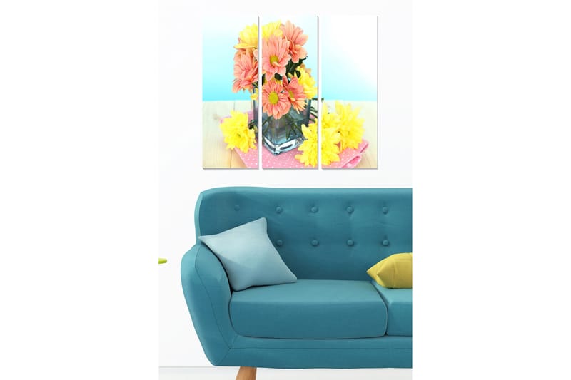Dekorativ MDF-målning 3-Delar 20x50 cm - Flerfärgad - Inredning - Tavlor & konst - Canvastavlor