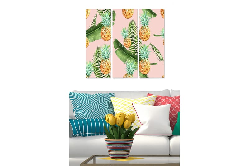 Dekorativ MDF-målning 3-Delar 20x50 cm - Flerfärgad - Inredning - Tavlor & konst - Canvastavlor