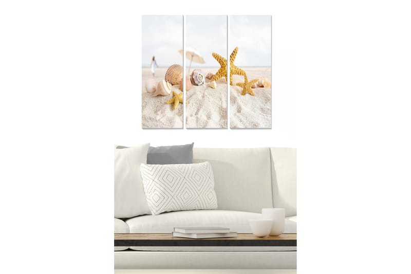 Dekorativ MDF-målning 3-Delar 20x50 cm - Flerfärgad - Inredning - Tavlor & konst - Canvastavlor
