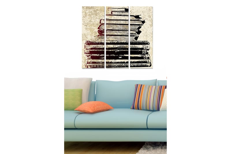 Dekorativ MDF-målning 3-Delar 20x50 cm - Flerfärgad - Inredning - Tavlor & konst - Canvastavlor