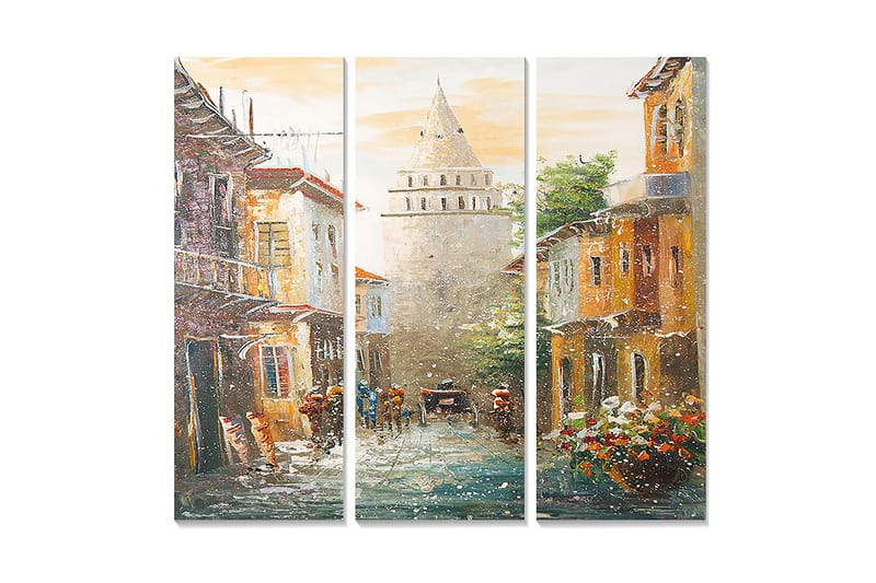 Dekorativ MDF-målning 3-Delar 20x50 cm - Flerfärgad - Inredning - Tavlor & konst - Canvastavlor