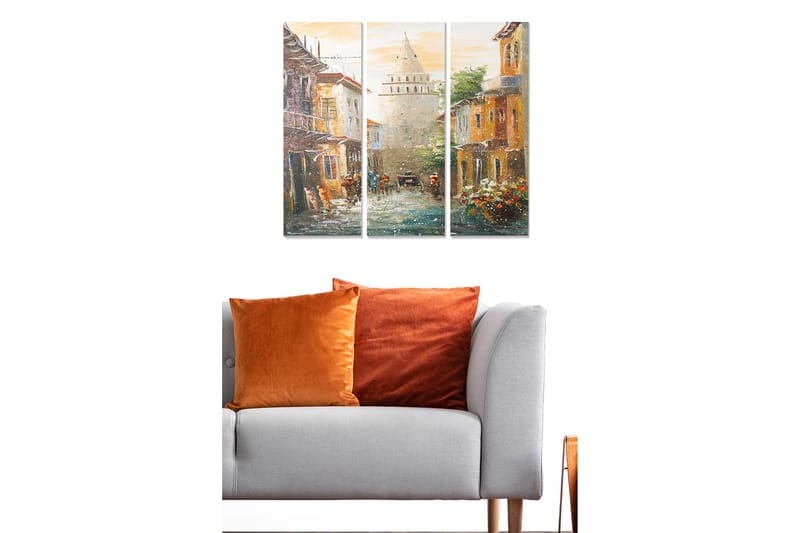 Dekorativ MDF-målning 3-Delar 20x50 cm - Flerfärgad - Inredning - Tavlor & konst - Canvastavlor