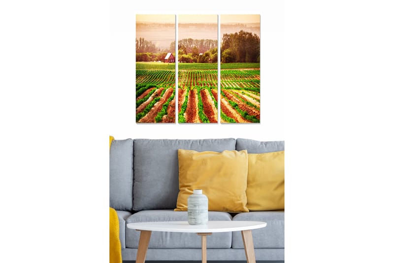 Dekorativ MDF-målning 3-Delar 20x50 cm - Flerfärgad - Inredning - Tavlor & konst - Canvastavlor