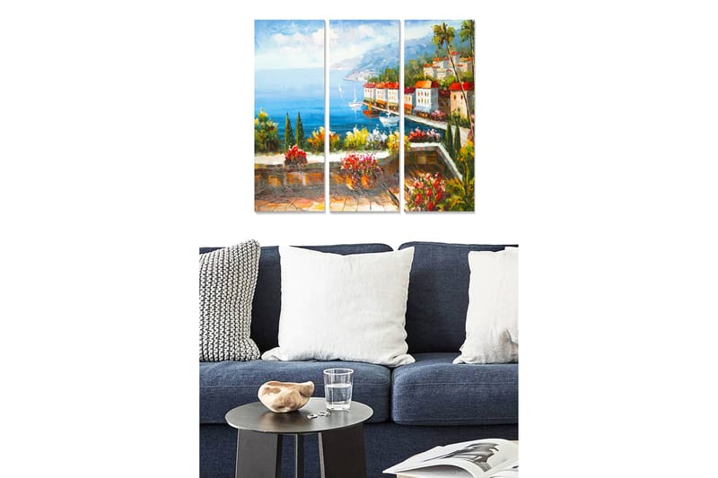 Dekorativ MDF-målning 3-Delar 20x50 cm - Flerfärgad - Inredning - Tavlor & konst - Canvastavlor