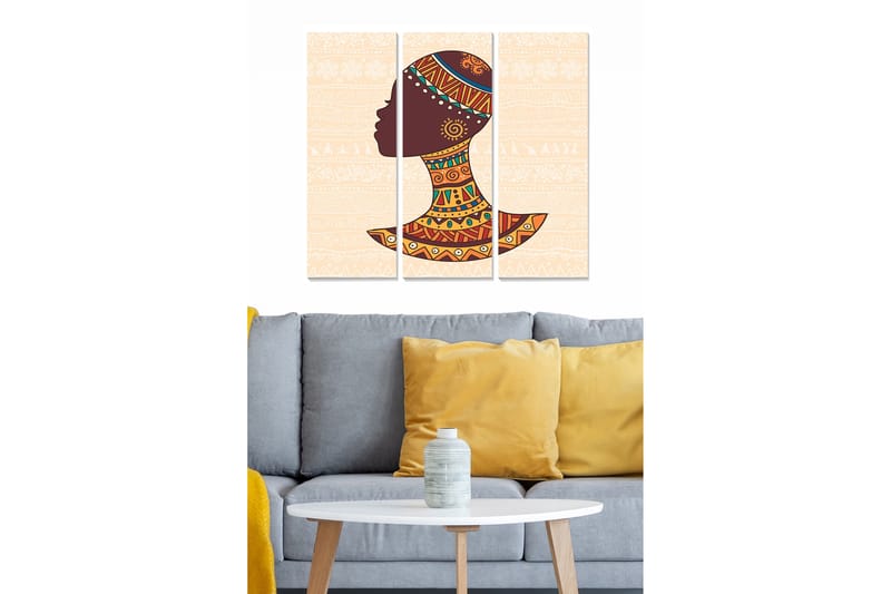 Dekorativ MDF-målning 3-Delar 20x50 cm - Flerfärgad - Inredning - Tavlor & konst - Canvastavlor