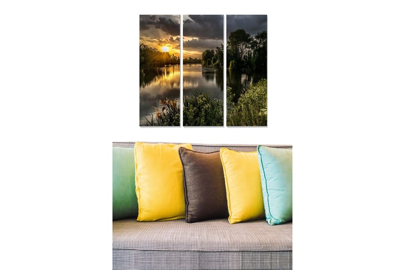 Dekorativ MDF-målning 3-Delar 20x50 cm - Flerfärgad - Inredning - Tavlor & konst - Canvastavlor