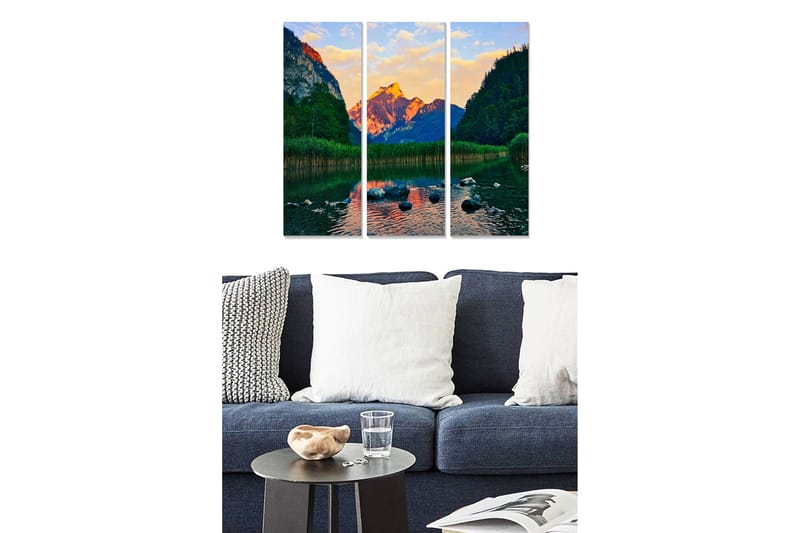 Dekorativ MDF-målning 3-Delar 20x50 cm - Flerfärgad - Inredning - Tavlor & konst - Canvastavlor