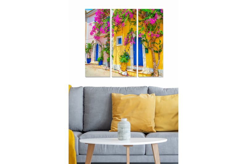 Dekorativ MDF-målning 3-Delar 20x50 cm - Flerfärgad - Inredning - Tavlor & konst - Canvastavlor