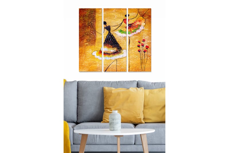 Dekorativ MDF-målning 3-Delar 20x50 cm - Flerfärgad - Inredning - Tavlor & konst - Canvastavlor
