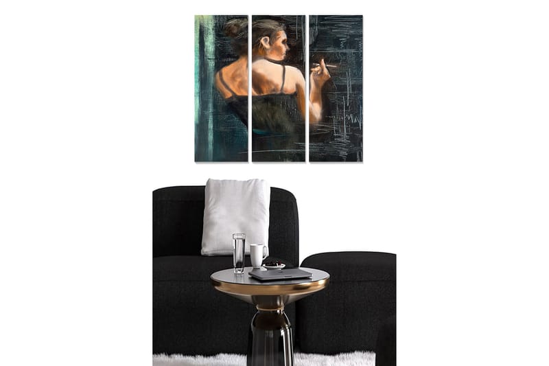 Dekorativ MDF-målning 3-Delar 20x50 cm - Flerfärgad - Inredning - Tavlor & konst - Canvastavlor