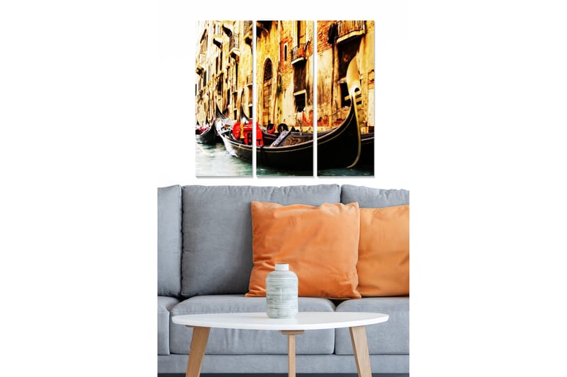 Dekorativ MDF-målning 3-Delar 20x50 cm - Flerfärgad - Inredning - Tavlor & konst - Canvastavlor
