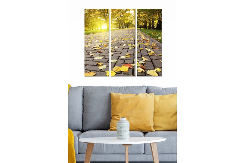 Dekorativ MDF-målning 3-Delar 20x50 cm - Flerfärgad - Inredning - Tavlor & konst - Canvastavlor