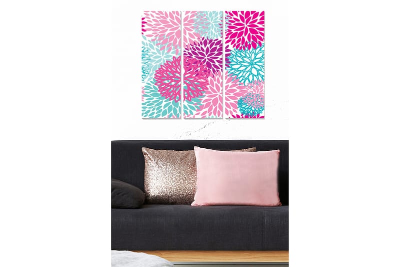 Dekorativ MDF-målning 3-Delar 20x50 cm - Flerfärgad - Inredning - Tavlor & konst - Canvastavlor