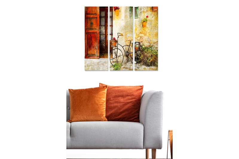 Dekorativ MDF-målning 3-Delar 20x50 cm - Flerfärgad - Inredning - Tavlor & konst - Canvastavlor