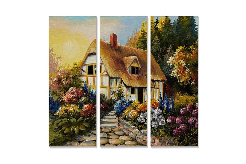 Dekorativ MDF-målning 3-Delar 20x50 cm - Flerfärgad - Inredning - Tavlor & konst - Canvastavlor