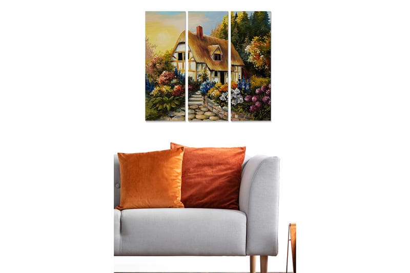 Dekorativ MDF-målning 3-Delar 20x50 cm - Flerfärgad - Inredning - Tavlor & konst - Canvastavlor