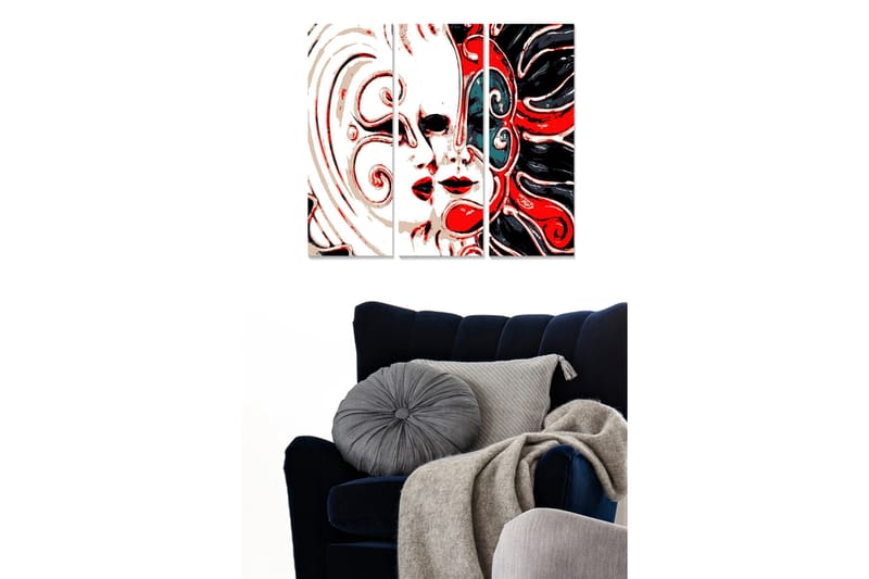 Dekorativ MDF-målning 3-Delar 20x50 cm - Flerfärgad - Inredning - Tavlor & konst - Canvastavlor