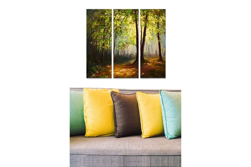 Dekorativ MDF-målning 3-Delar 20x50 cm - Flerfärgad - Inredning - Tavlor & konst - Canvastavlor