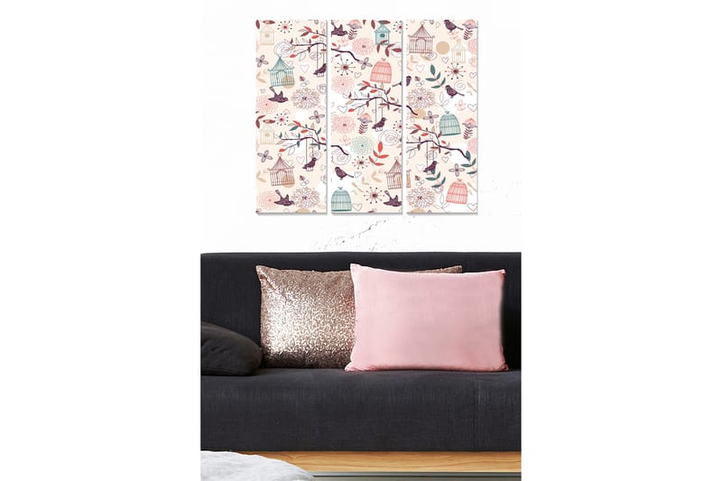 Dekorativ MDF-målning 3-Delar 20x50 cm - Flerfärgad - Inredning - Tavlor & konst - Canvastavlor