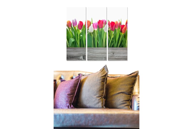 Dekorativ MDF-målning 3-Delar 20x50 cm - Flerfärgad - Inredning - Tavlor & konst - Canvastavlor