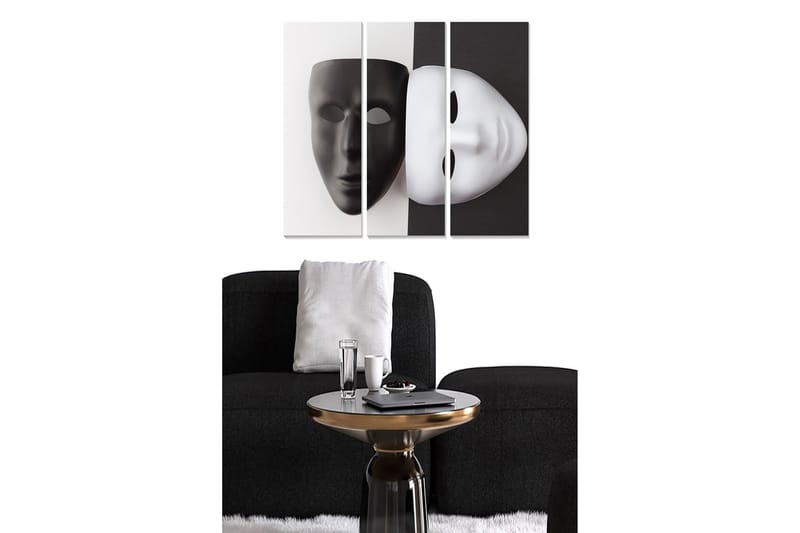 Dekorativ MDF-målning 3-Delar 20x50 cm - Flerfärgad - Inredning - Tavlor & konst - Canvastavlor