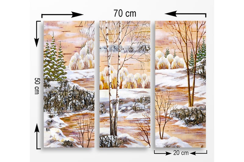 Dekorativ MDF-målning 3-Delar 20x50 cm - Flerfärgad - Inredning - Tavlor & konst - Canvastavlor