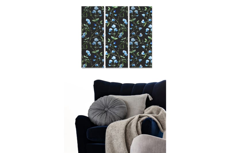 Dekorativ MDF-målning 3-Delar 20x50 cm - Flerfärgad - Inredning - Tavlor & konst - Canvastavlor