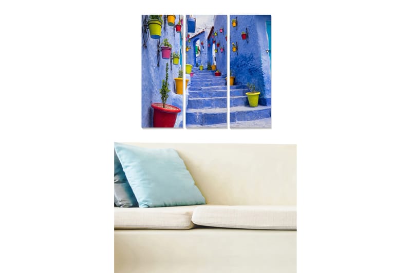 Dekorativ MDF-målning 3-Delar 20x50 cm - Flerfärgad - Inredning - Tavlor & konst - Canvastavlor