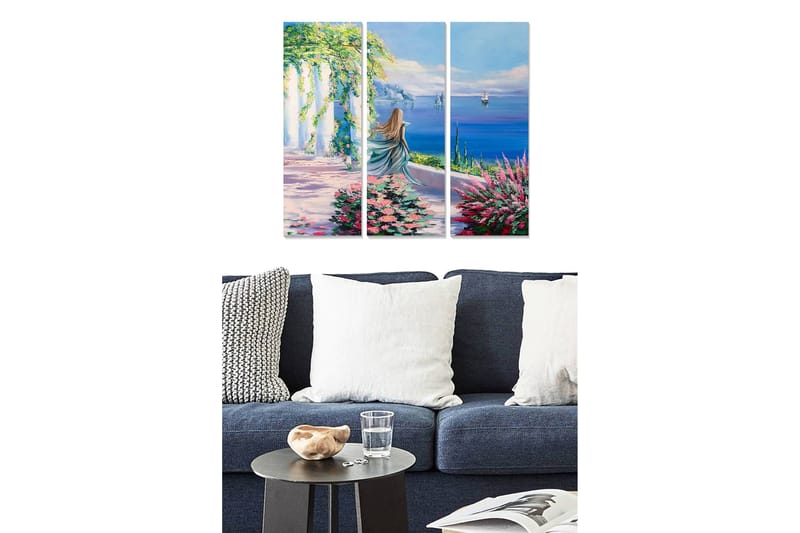 Dekorativ MDF-målning 3-Delar 20x50 cm - Flerfärgad - Inredning - Tavlor & konst - Canvastavlor