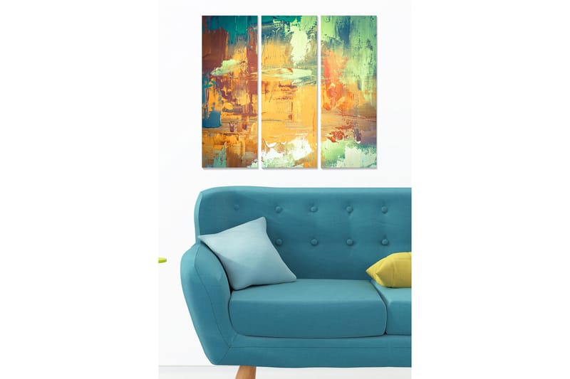 Dekorativ MDF-målning 3-Delar 20x50 cm - Flerfärgad - Inredning - Tavlor & konst - Canvastavlor