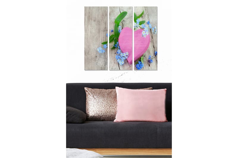 Dekorativ MDF-målning 3-Delar 20x50 cm - Flerfärgad - Inredning - Tavlor & konst - Canvastavlor
