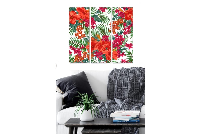 Dekorativ MDF-målning 3-Delar 20x50 cm - Flerfärgad - Inredning - Tavlor & konst - Canvastavlor