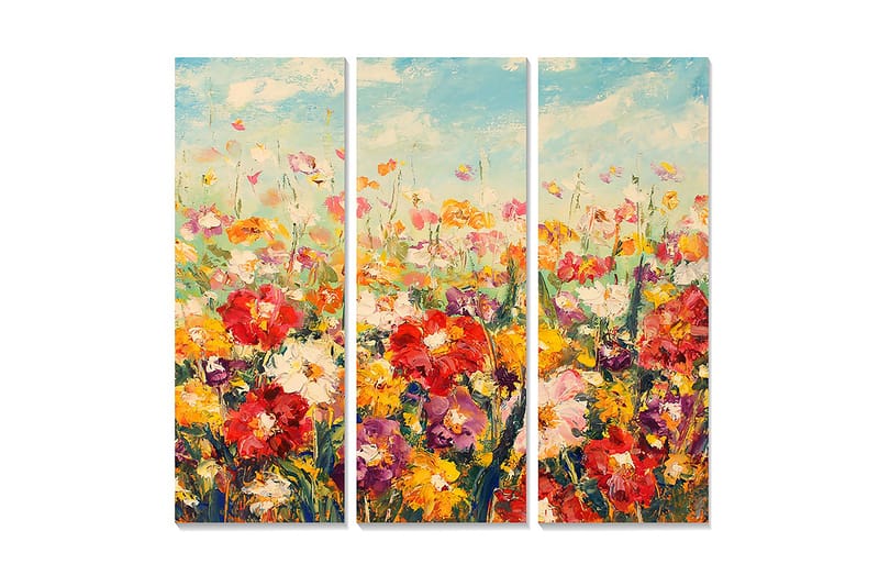 Dekorativ MDF-målning 3-Delar 20x50 cm - Flerfärgad - Inredning - Tavlor & konst - Canvastavlor