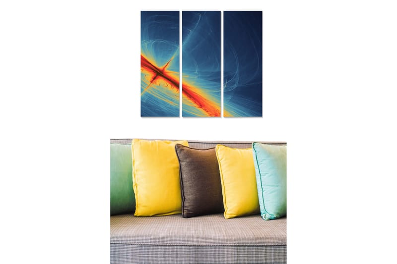 Dekorativ MDF-målning 3-Delar 20x50 cm - Flerfärgad - Inredning - Tavlor & konst - Canvastavlor