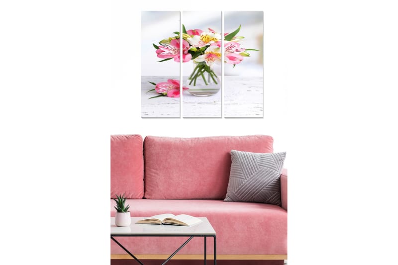 Dekorativ MDF-målning 3-Delar 20x50 cm - Flerfärgad - Inredning - Tavlor & konst - Canvastavlor
