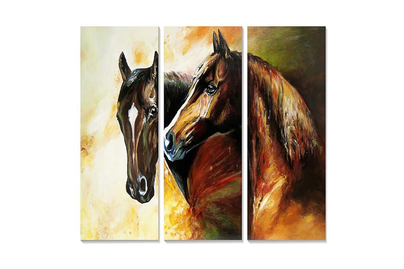 Dekorativ MDF-målning 3-Delar 20x50 cm - Flerfärgad - Inredning - Tavlor & konst - Canvastavlor