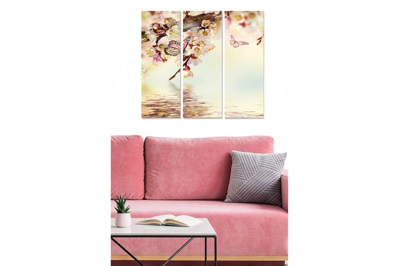 Dekorativ MDF-målning 3-Delar 20x50 cm - Flerfärgad - Inredning - Tavlor & konst - Canvastavlor