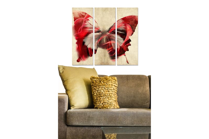 Dekorativ MDF-målning 3-Delar 20x50 cm - Flerfärgad - Inredning - Tavlor & konst - Canvastavlor