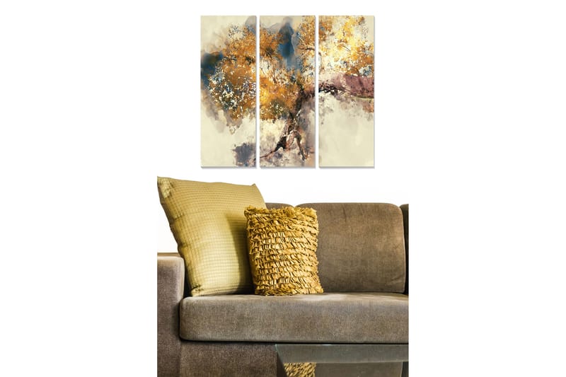 Dekorativ MDF-målning 3-Delar 20x50 cm - Flerfärgad - Inredning - Tavlor & konst - Canvastavlor
