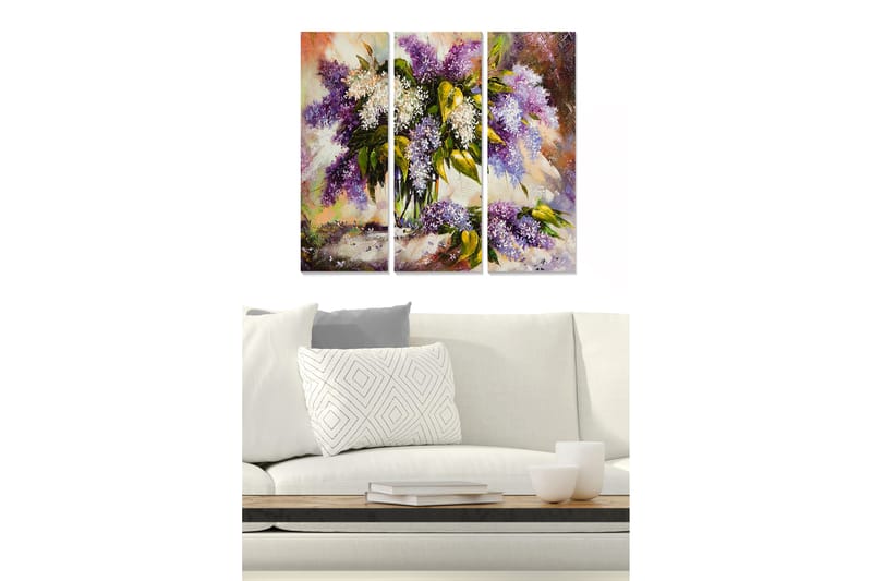 Dekorativ MDF-målning 3-Delar 20x50 cm - Flerfärgad - Inredning - Tavlor & konst - Canvastavlor