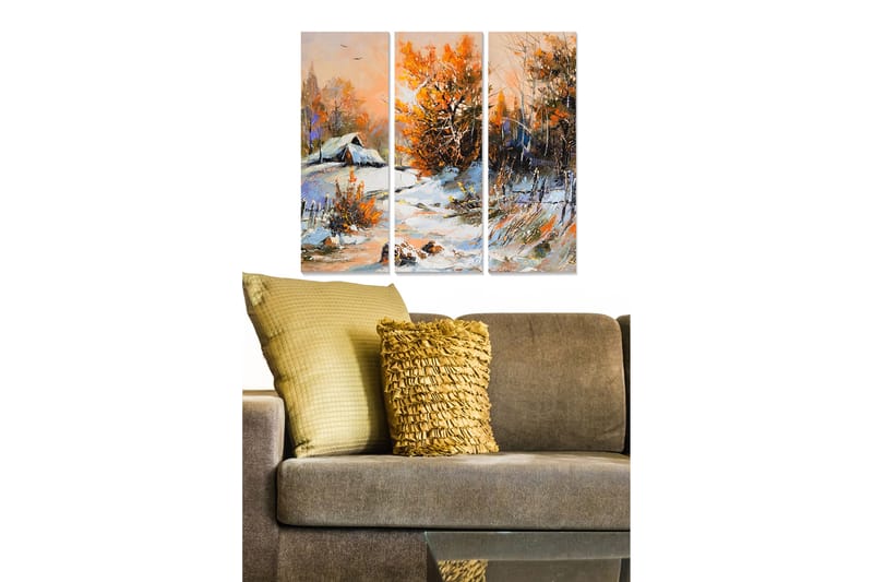 Dekorativ MDF-målning 3-Delar 20x50 cm - Flerfärgad - Inredning - Tavlor & konst - Canvastavlor